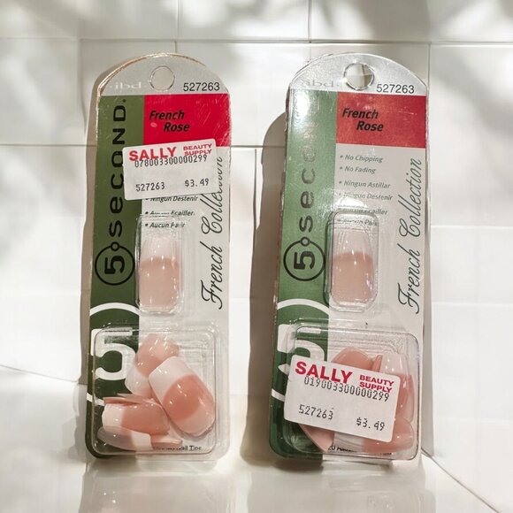 ibd Beauty (SET OF 8)  5 Second French Collection Press-on Nails - Picture 1 of 3